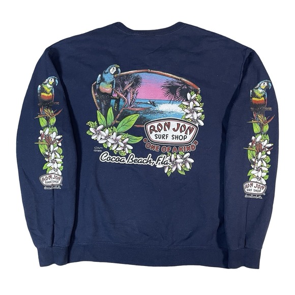 Ron Jon Other - Ron Jon Surf Shop Crewneck Sweatshirt‎ Mens M Floral Hawaiian Cocoa Beach Blue